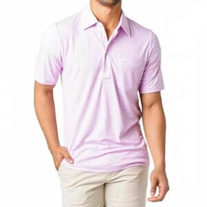 NEW CRIQUET performance players shirt in lee stripe - pink